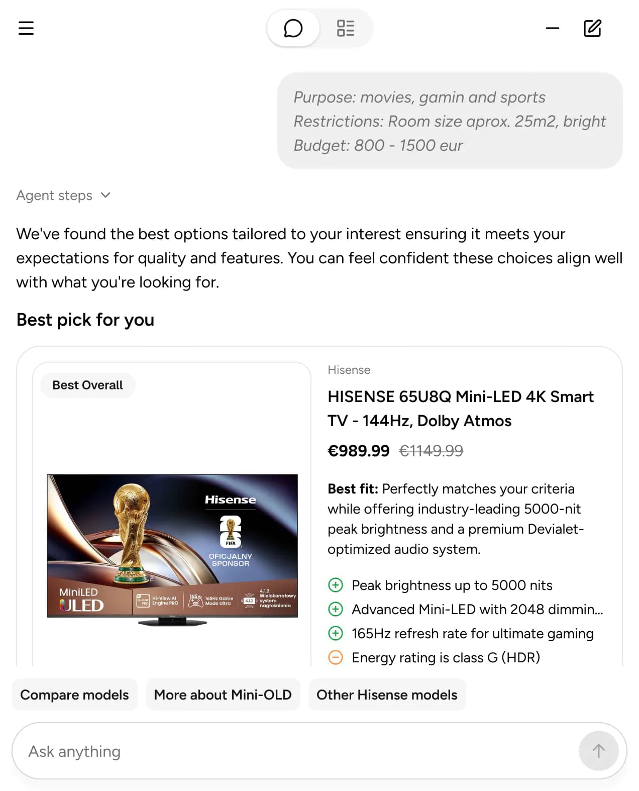 Gem Shopping Expert interface